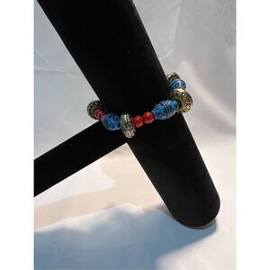Western Chic Style Elastic Bracelet with Aztec Style Beads